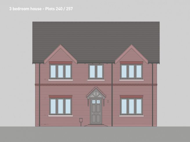 3 bedroom house, plots 240 & 257 - artist's impression subject to change